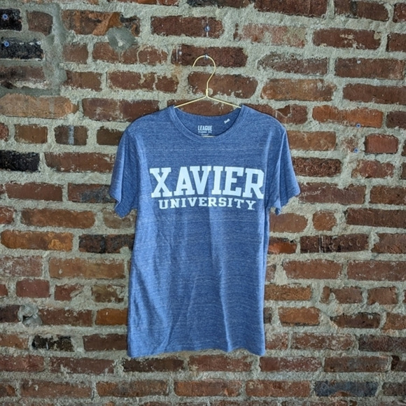 League Xavier University Small Blue Classic Fit Crew Neck Short Sleeve‎ T-Shirt - Picture 1 of 5